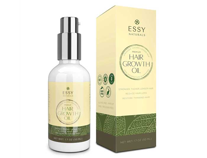 Natural Hair Growth Oil Biotin Caffeine - Essy Naturals