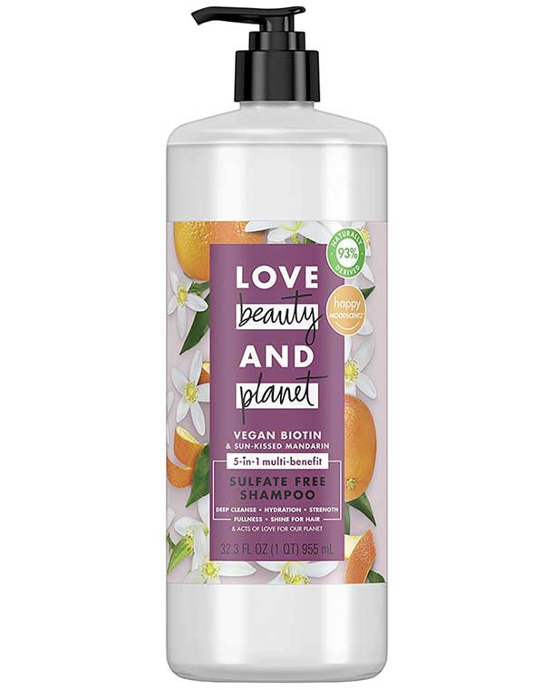 Sulfate-Free Deep Cleanse, Hydrate, Strengthen, Volumize & Shine Vegan Biotin & Sun-Kissed Mandarin Shampoo - Love Beauty And Planet