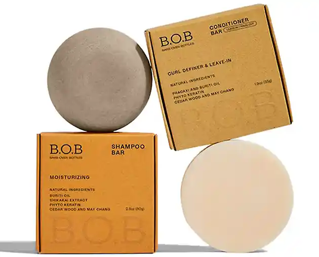Moisturizing Shampoo Bar & Curl Definer & Leave-In Conditioner - Curl Defining Bundle - B.O.B BARS OVER BOTTLES