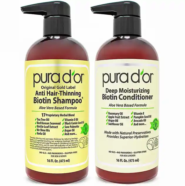 Anti-Thinning Biotin Shampoo and Conditioner - PURA D'OR