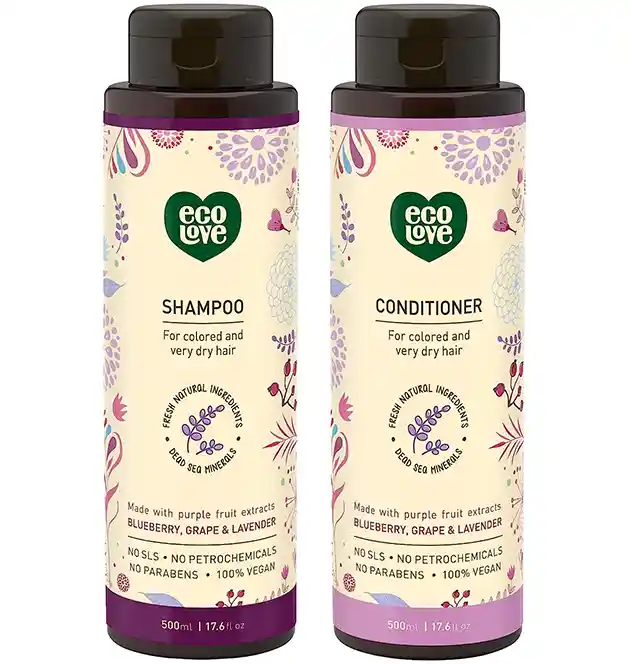 Blueberry, Grape & Lavender Natural Shampoo & Conditioner Set - ecoLove