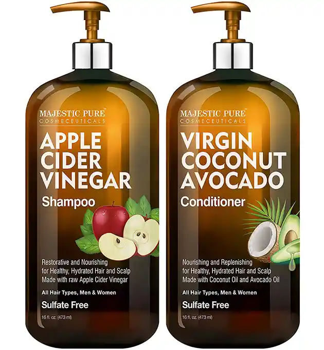 Apple Cider Vinegar Shampoo and Avocado Coconut Conditioner Set - MAJESTIC PURE